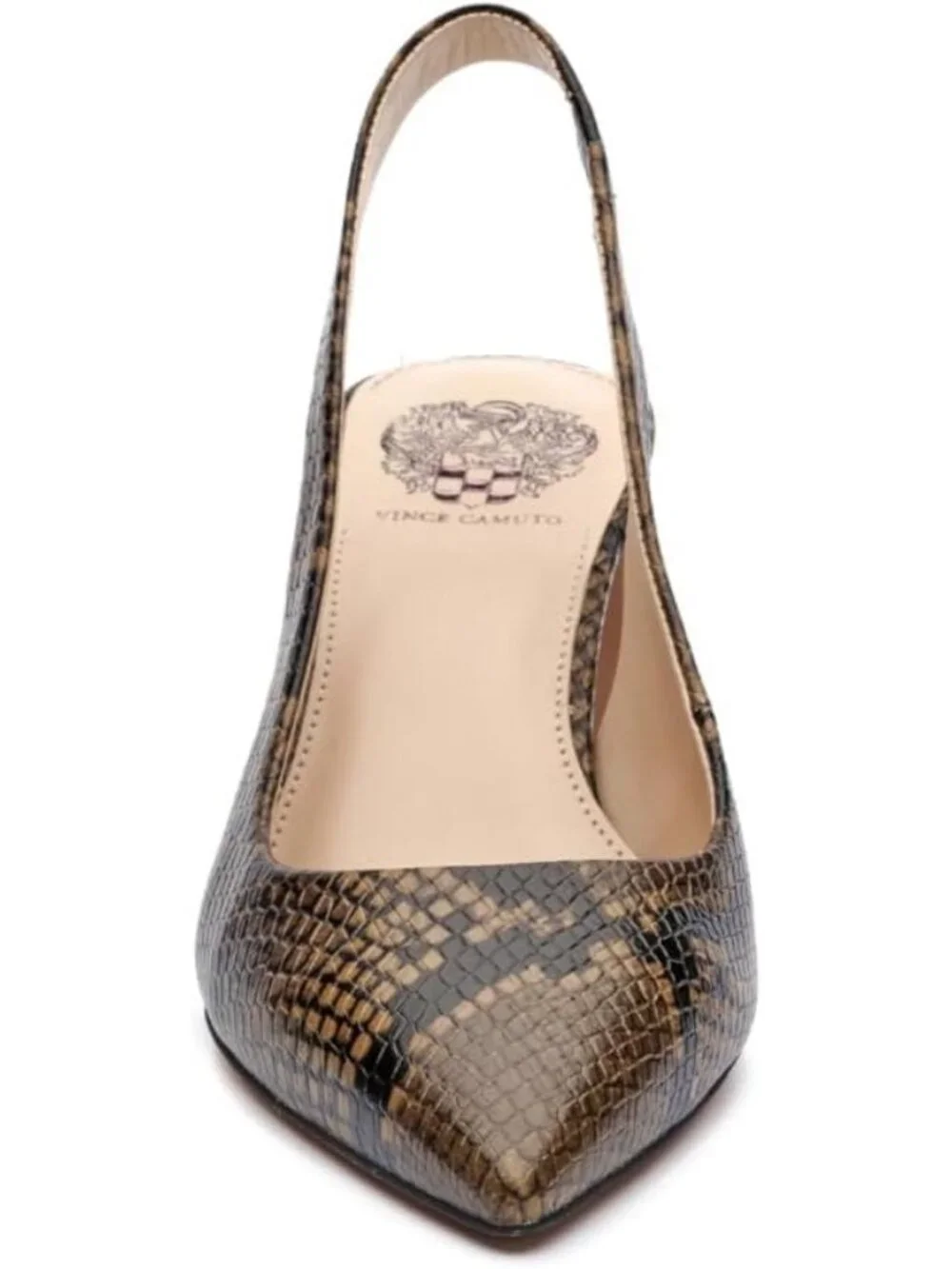 Women's Barn Brown Comfort Pointed Toe Hamden Slingback Pump Block Heel Shoes